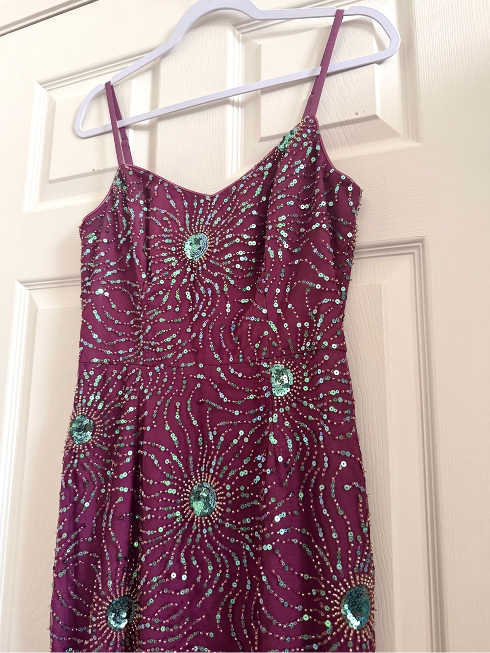 Dress the Population Plum Beaded & Sequined Sleeveless Maxi Dress *Brand NEW*